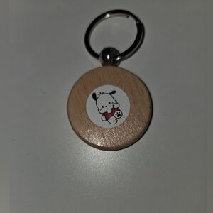 Cute Wooden Keychain with Cartoon Custom Made Hello Kitty Friends .